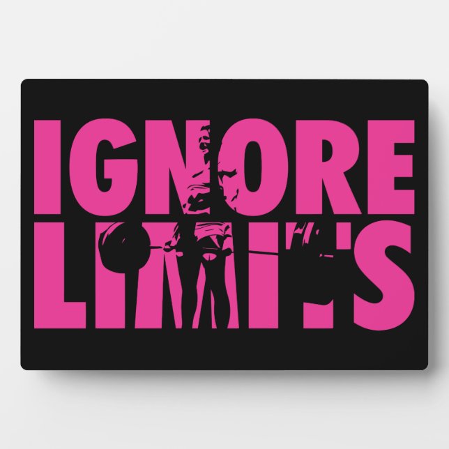 IGNORE LIMITS - Women's Weightlifting Motivational Plaque (Front)
