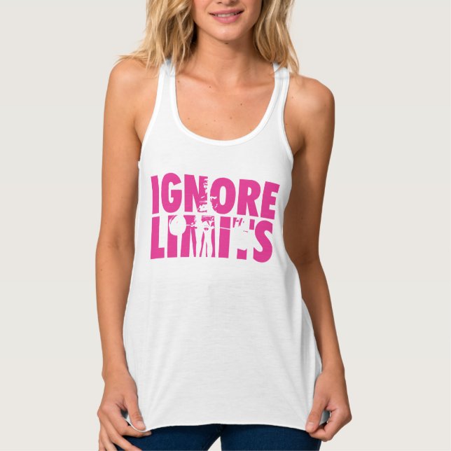 IGNORE LIMITS - Women's Weightlifting Motivational Singlet (Front)