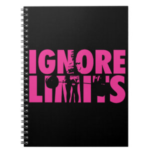 IGNORE LIMITS - Women's Weightlifting Motivational Spiral Notebook