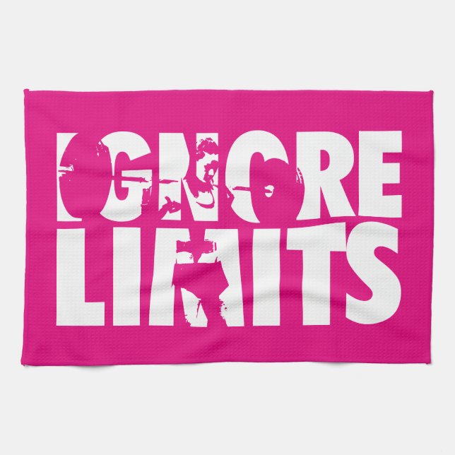 IGNORE LIMITS - Women's Workout Motivational Tea Towel (Horizontal)