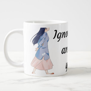 'Ignore the World' Motivational Anime Jumbo Mug