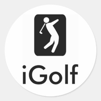 iGolf Logo Classic Round Sticker
