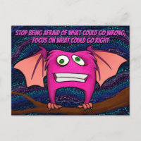 Igor the bat, w/quote postcard
