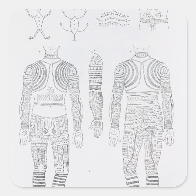 Igorrote tattooing square sticker (Front)