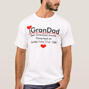 iGranDad - Customised With Red Hearts and Line T-Shirt
