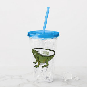 Iguana cartoon illustration acrylic tumbler