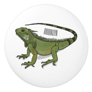 Iguana cartoon illustration ceramic knob