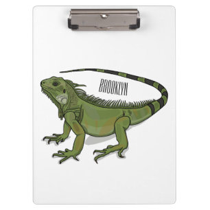 Iguana cartoon illustration clipboard