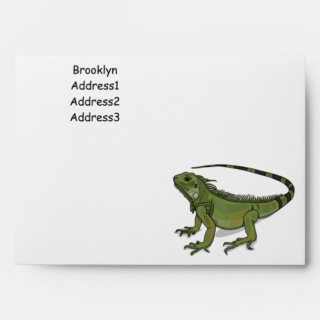 Iguana cartoon illustration envelope (Front)