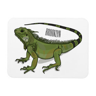 Iguana cartoon illustration magnet