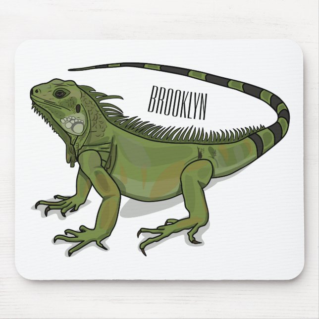 Iguana cartoon illustration  mouse pad (Front)