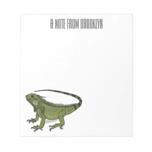 Iguana cartoon illustration  notepad