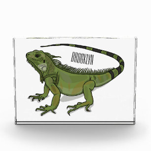 Iguana cartoon illustration photo block