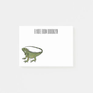 Iguana cartoon illustration post-it notes