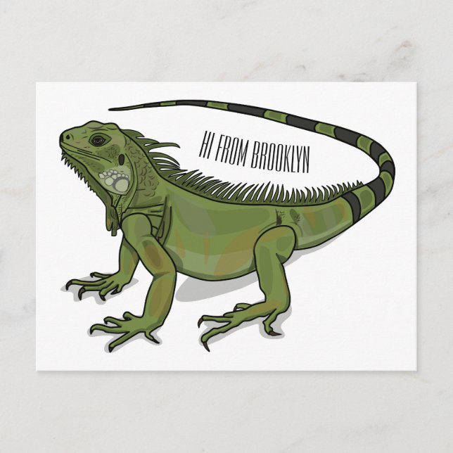 Iguana cartoon illustration  postcard (Front)