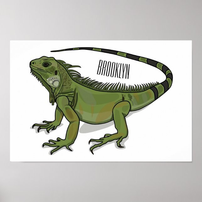 Iguana cartoon illustration  poster (Front)