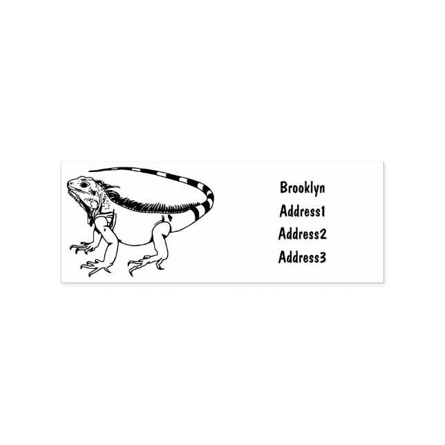 Iguana cartoon illustration rubber stamp (Imprint)