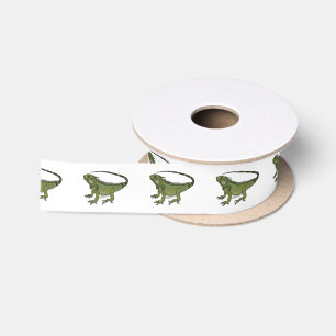 Iguana cartoon illustration satin ribbon