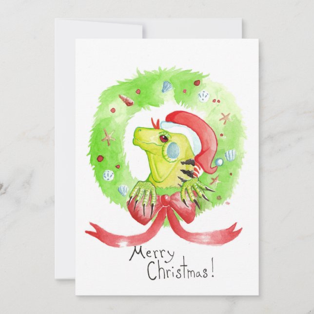 Iguana Christmas  Holiday Card (Front)