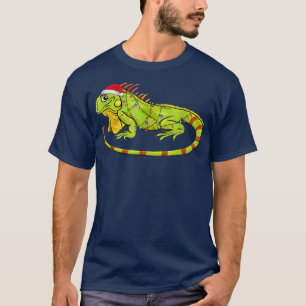 Iguana Christmas Lights Funny Animals Lover Xmas T-Shirt
