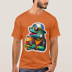 IGUANA EATING CHEESEBURGER 6 T-Shirt