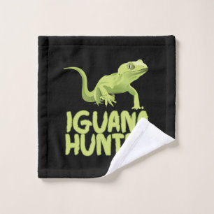 Iguana Hunter - Funny Iguana Reptile Lizard Pet Wash Cloth