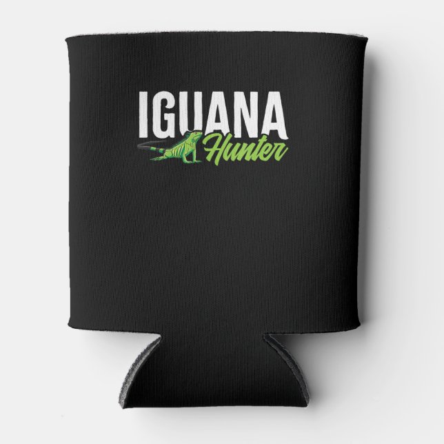 Iguana Hunter Herbivorous Lizard Sharp Eye Specie Can Cooler (Front)