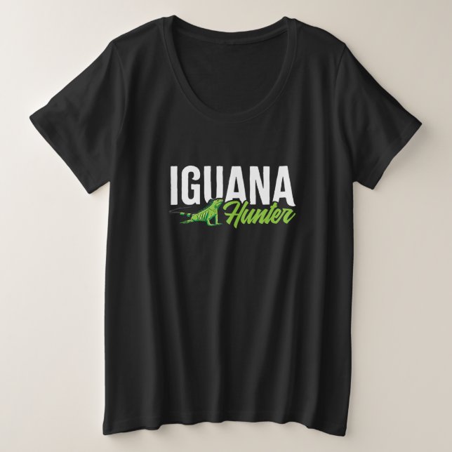 Iguana Hunter Herbivorous Lizard Sharp Eye Specie Plus Size T-Shirt (Design Front)