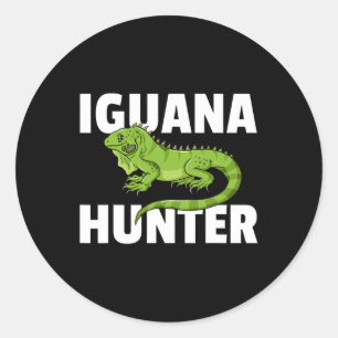 Iguana Hunter Reptile Lizard Hunting  Classic Round Sticker