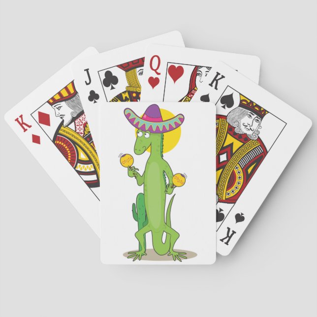 Iguana In A Sombrero Playing Cards (Back)