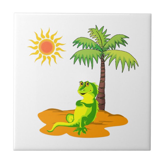 Iguana In The Desert Tile (Front)