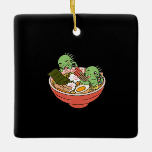 Iguana Kawaii Ramen Funny Pet Gift Ceramic Ornament