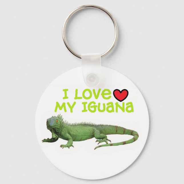 Iguana Keychain "I love my Iguana" (Front)