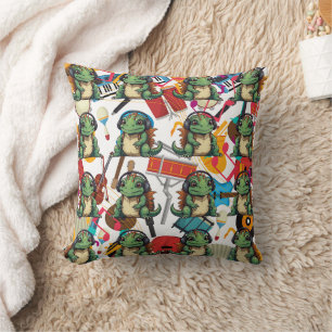  Iguana listening to music Cushion