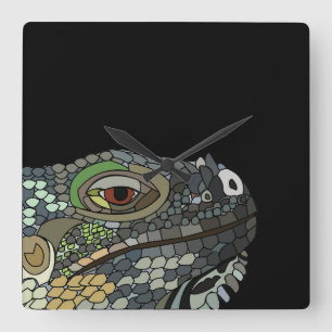 Iguana Lizard Animal Iguana Square Wall Clock
