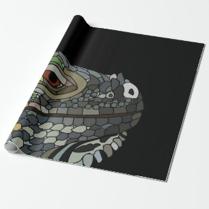 Iguana Lizard Animal Illustration Wrapping Paper