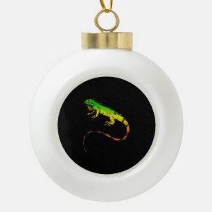Iguana Lizard Beautiful Iguana Gift Ceramic Ball Christmas Ornament
