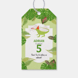 Iguana Lizard Partying Animals Birthday Party Gift Tags