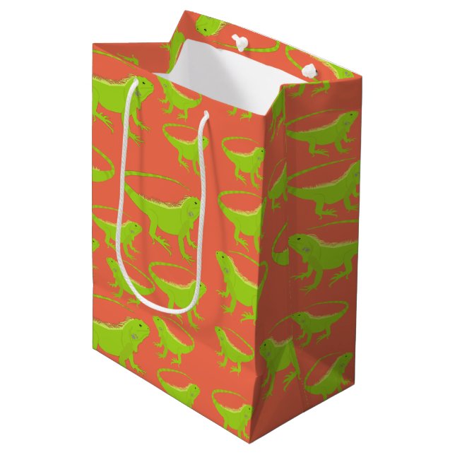 Iguana Lizard Pattern  Medium Gift Bag (Front Angled)