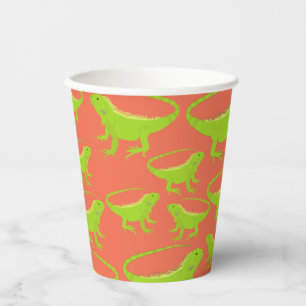 Iguana Lizard Pattern Paper Cups