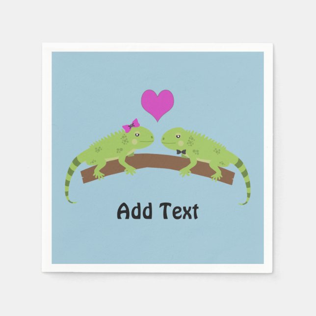 Iguana Love Napkin (Front)