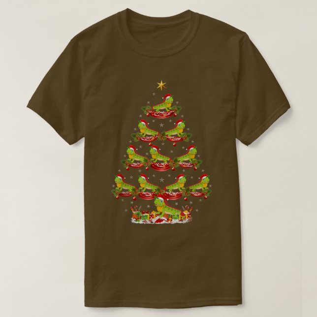 Iguana Lover Xmas Holiday Santa Iguana Christmas T T-Shirt (Design Front)
