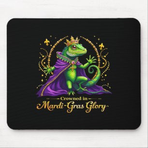Iguana Mardi Gras 2025 Vibrant Iguana Lover Women Mouse Pad