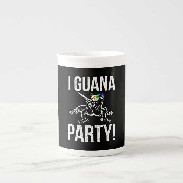 Iguana Party Bone China Mug (Front)