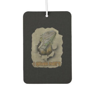 Iguana Party, Funny I Want To Party, Iguana Party Car Air Freshener