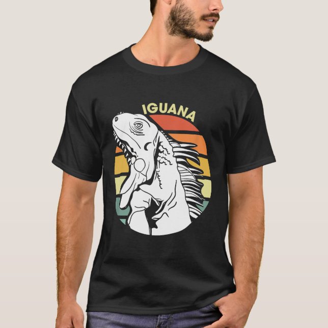 Iguana Retro Herbivorous Lizard Sharp Eye Specie I T-Shirt (Front)