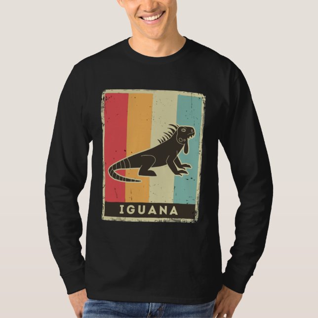 Iguana  Retro Poster Animal T-Shirt (Front)