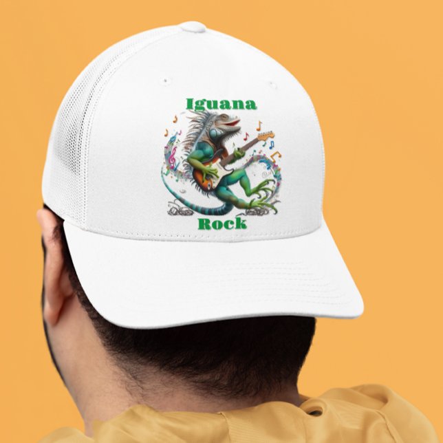  Iguana Rockstar in a Colourful Music Burst Trucker Hat (Creator Uploaded)