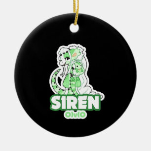 Iguana siren ceramic tree decoration