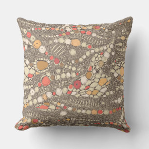 iguana skin brown coral cushion